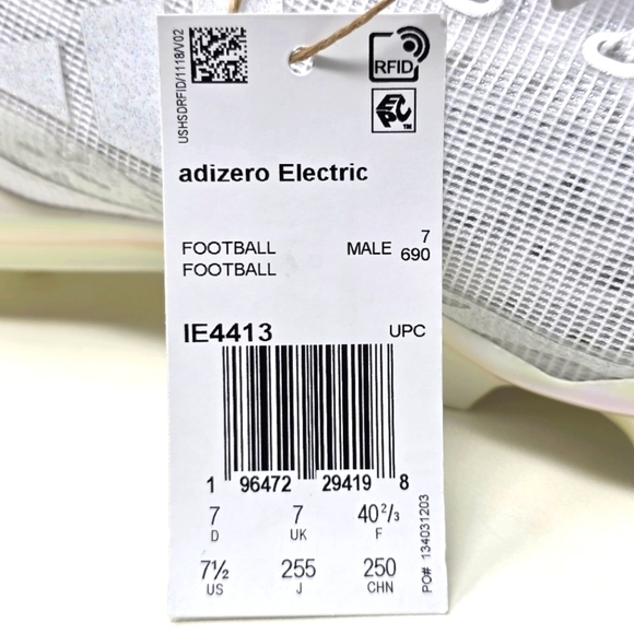 Adidas Adizero Electric American Football Cleats White Men\'s Size 7.5 IE4413 New main image 5